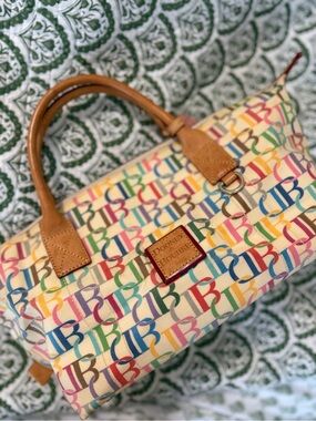 Dooney & Bourke Multicolor Signature Satchel rainbow Vintage Y2K